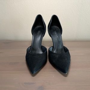 VINCE Black Suede D'Orsay Pumps Heels US 6 (EU 36)